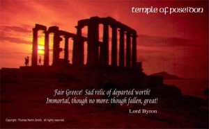 ssssssssss - temple of poseidon sunset w quote