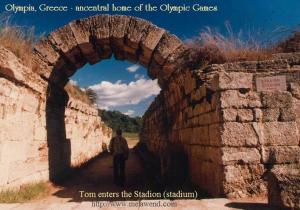 GREECE OLYMPIA Olympia, Greece - Tom Smith walks into the Stadion - stadium