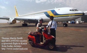 SUDAN Tom Smith and Melawend receive flight to Kenya by Sudan Airways